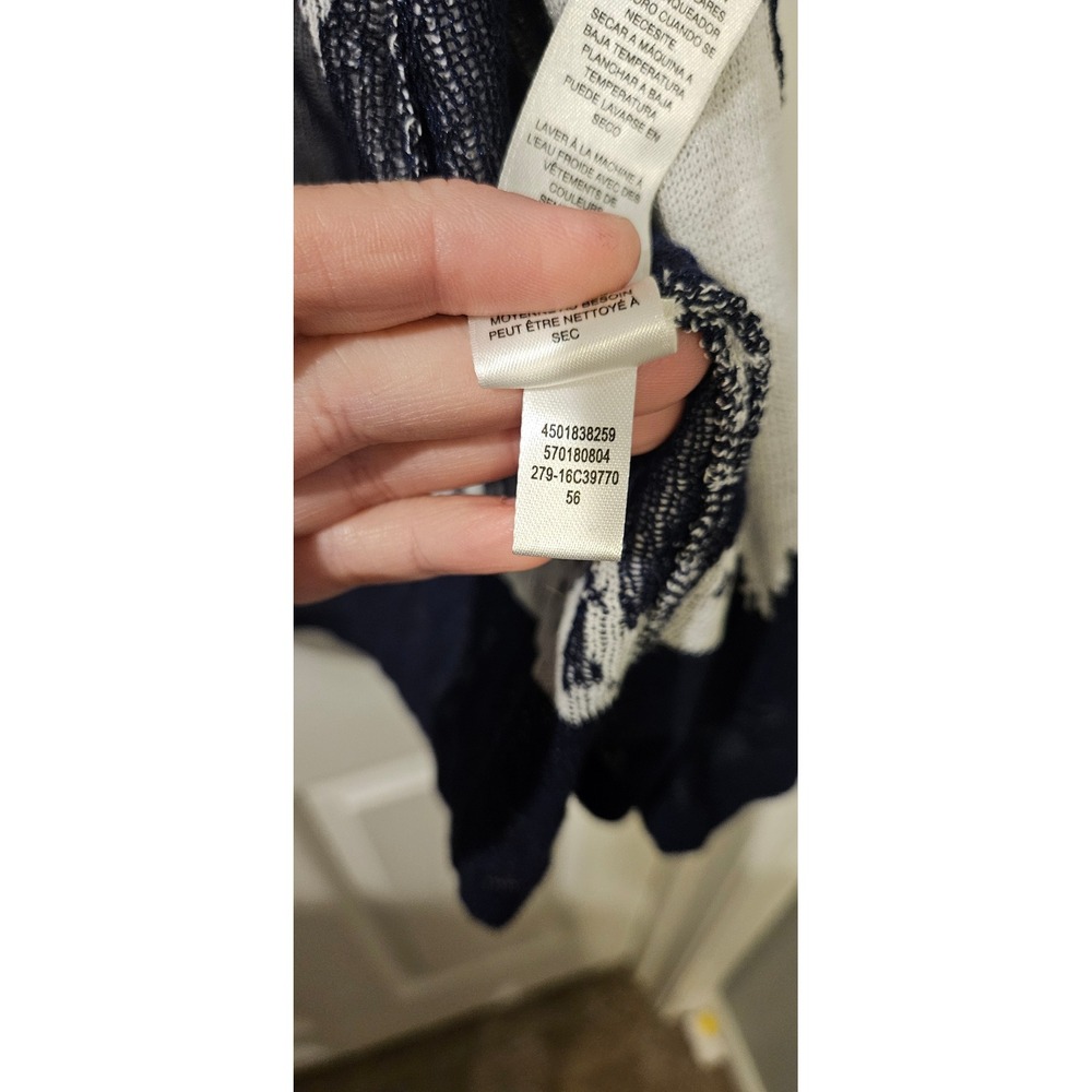 Chico's Kadie Cardi Jacket Static Wave Navy White Cotton Cardigan 0 NWT Small - Picture 5 of 6